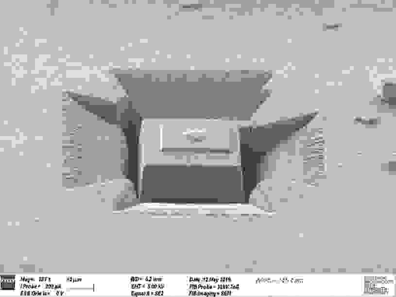 Figure 1. Electron micrograph showing the ROI being isolated with extra space on the left and bottom of the ROI