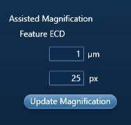 The assisted magnification functionality within the AZtecFeature interface