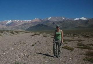 Author stood in front of Andes mountain range