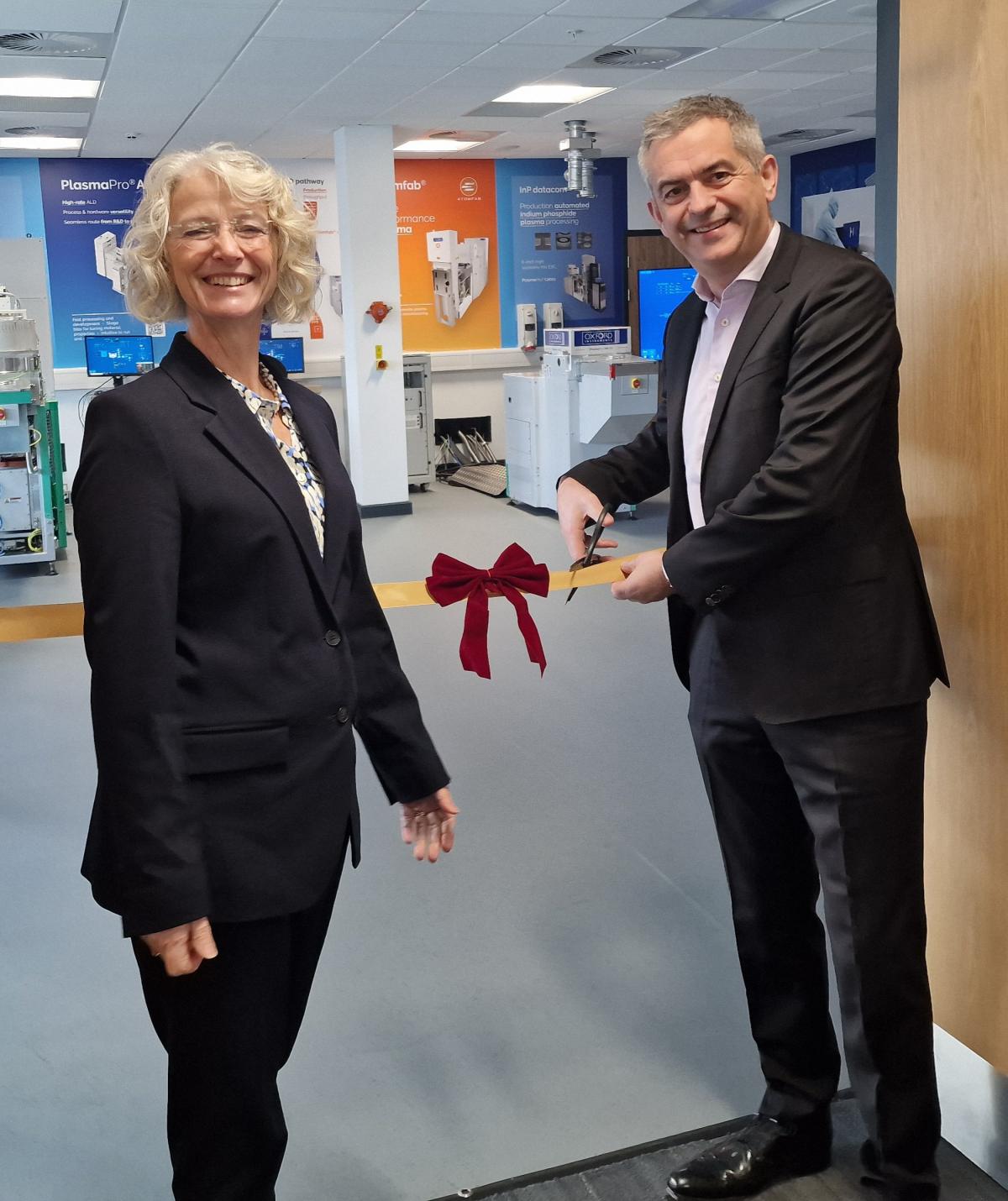 Richard Tyson and Trudi Walker Cutting Ribbon to New Technical Training Facility