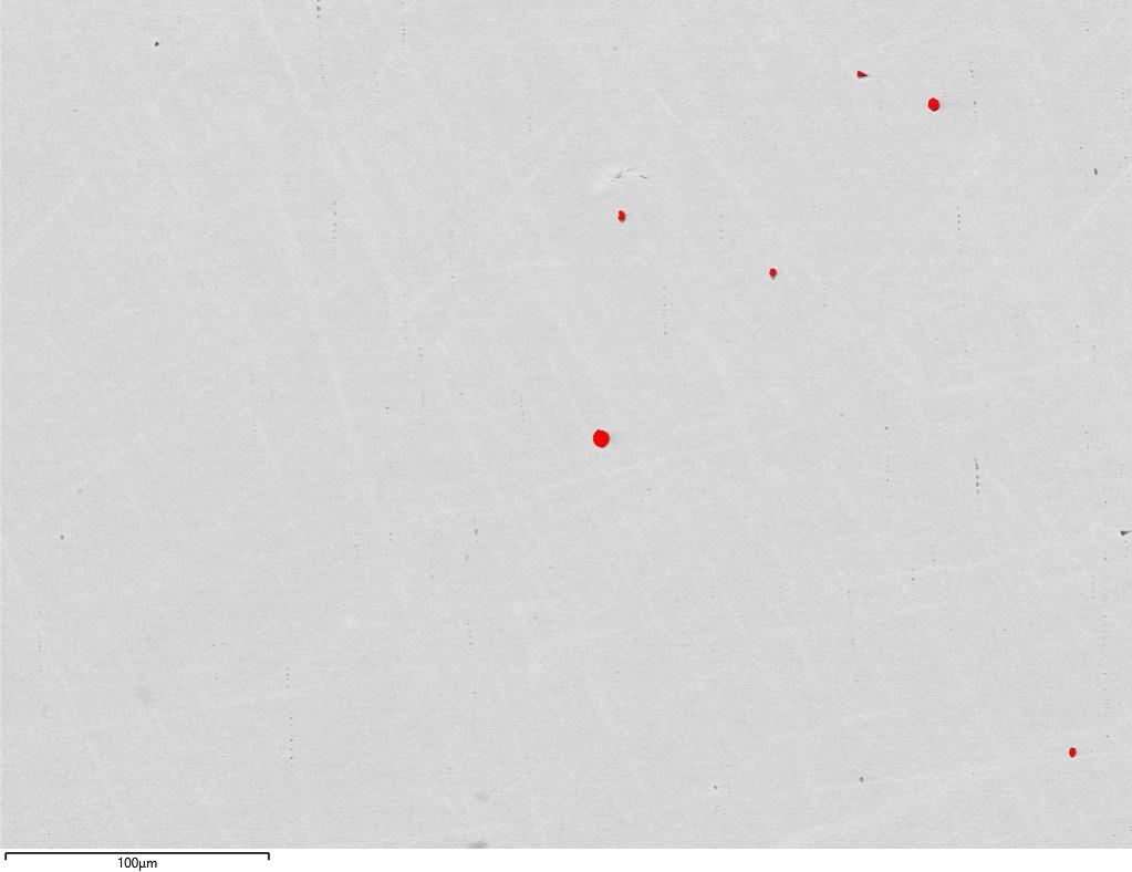 Inclusions are identified, coloured by a single grey level threshold