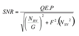 When high performance systems are operated in a deep cooled lownoise regime, where dark and spurious noise are negligible compared with the read out noise, this expression for the SNR may be simplified