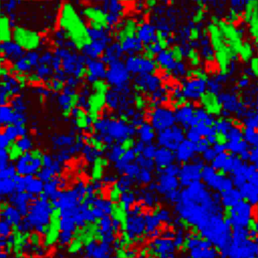 Chemical Raman map of tablet showing API and excipient distribution. 