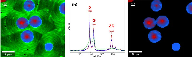 Raman imaging reveals core-shell structure of glassy carbon fibres.