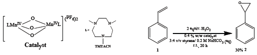 Oxidation of styrene in aqueous carbonate with H2O2 catalysed by a manganese catalyst