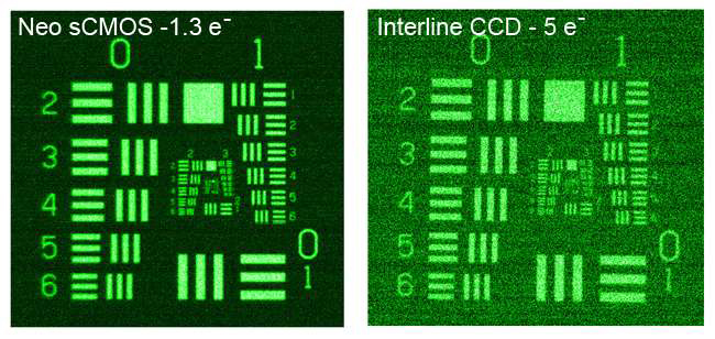 Comparison between Neo sCMOS and Interline CCD