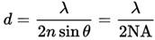 The well-known Abbe equation tells us the limit of lateral (XY) resolution