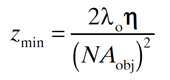 This formula tells us the limit of axial (Z) resolution