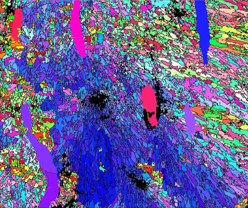 EBSD orientation map mineral architecture