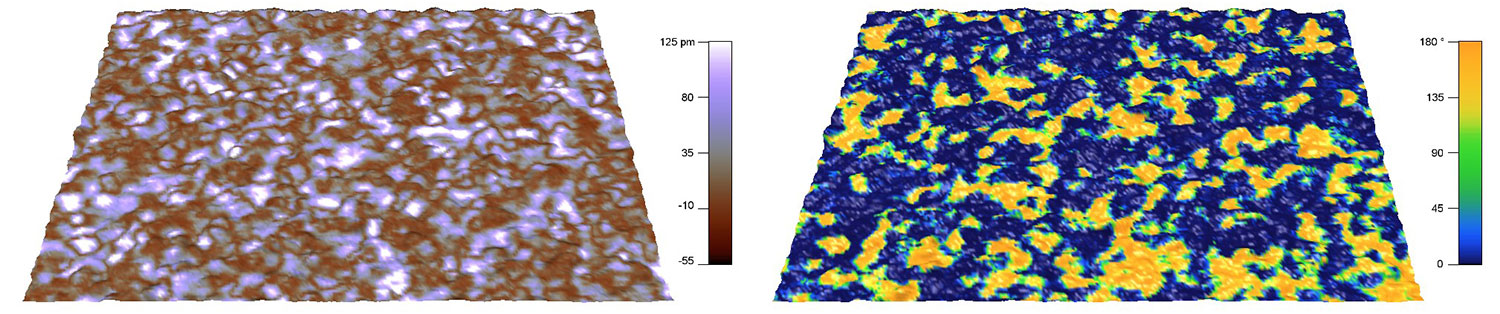 DART PFM images of Hafnium Oxide thin film taken with an Asylum Research Cypher S scanning probe microscope