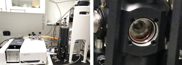 OptistatDry cryostat coupled to a Cary 60 UV-Vis spectrophotometer (Agilent Technologies) by optical fibres