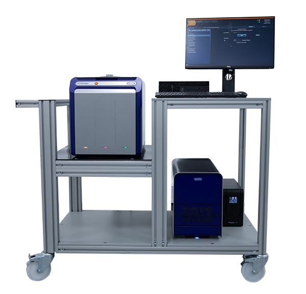 NMR spectrometer mounted on trolley