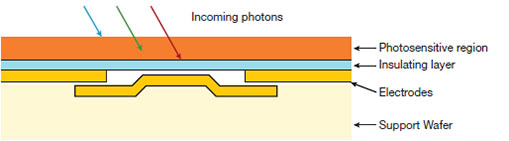 Typical back-illuminated CCD (cross section)