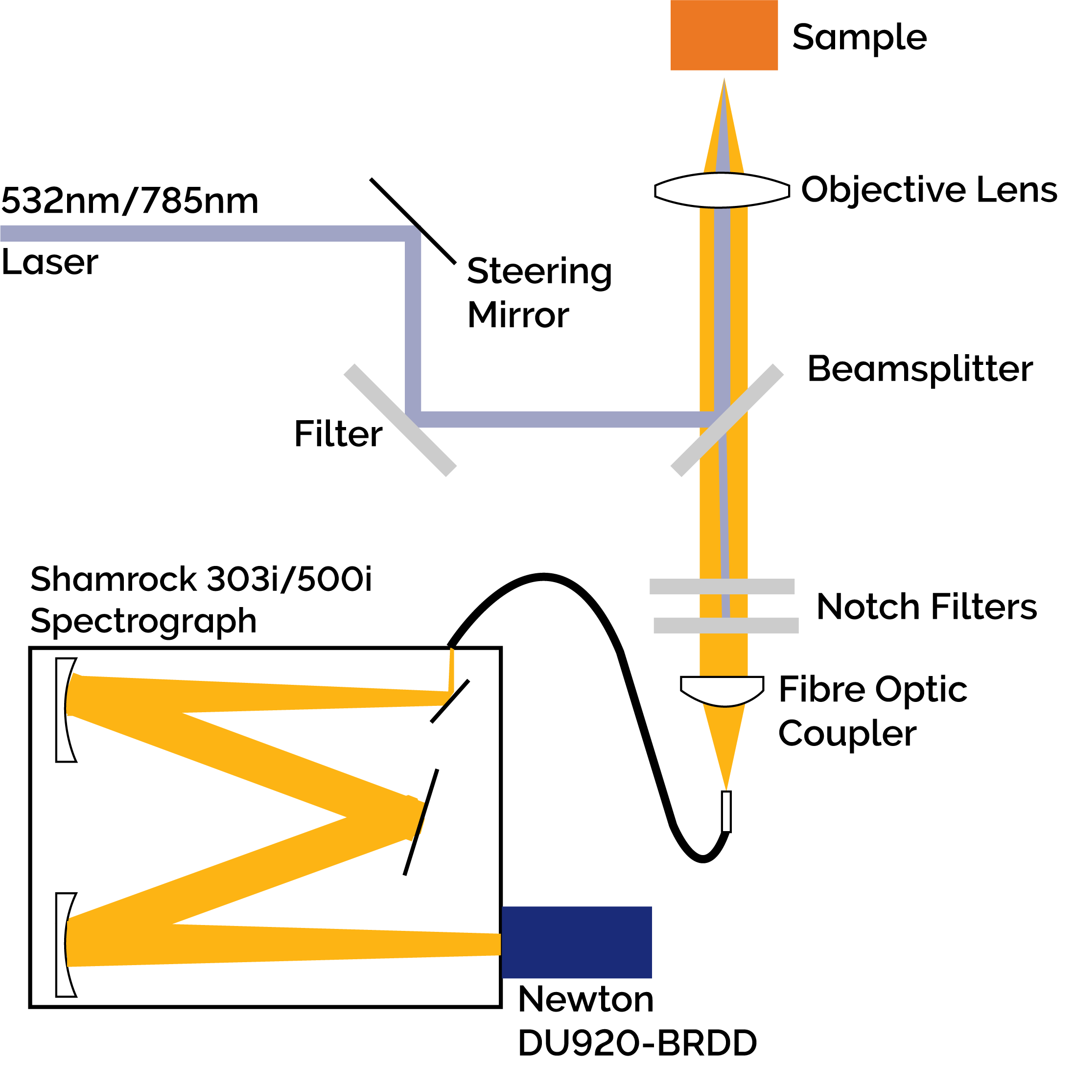 Diagram of the Low Frequency Raman Spectrograph