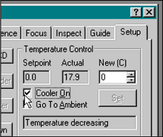 A thermoelectric cooler lies beneath the CCD sensor to cool it and thereby reduce the contribution of thermal signal in the images