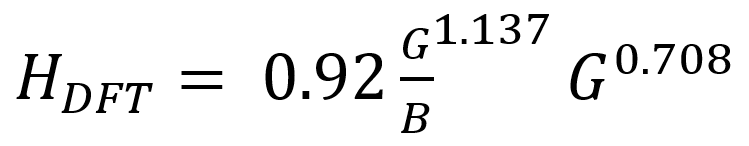 HDFT = 0.92 (G/B)1.137 G0.708