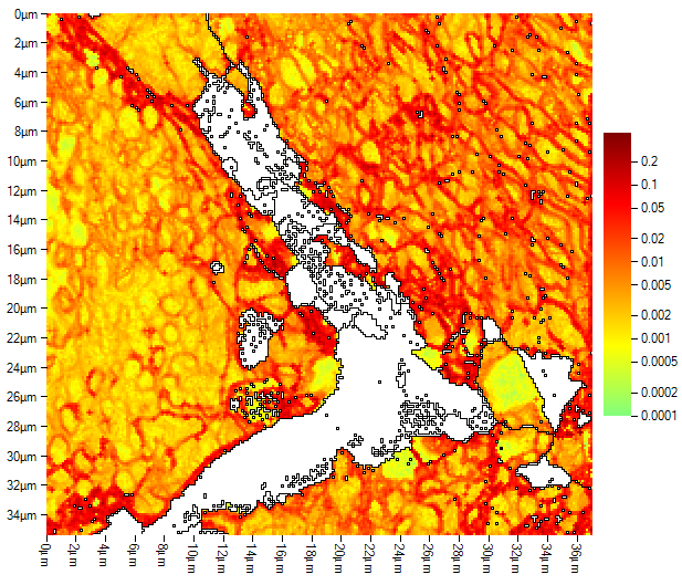 Fig. 4e. Local misorientation map for the γ/γ' phase