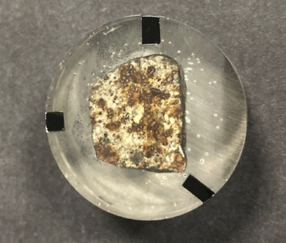 Fig 2. Cross-section of the suspected meteorite