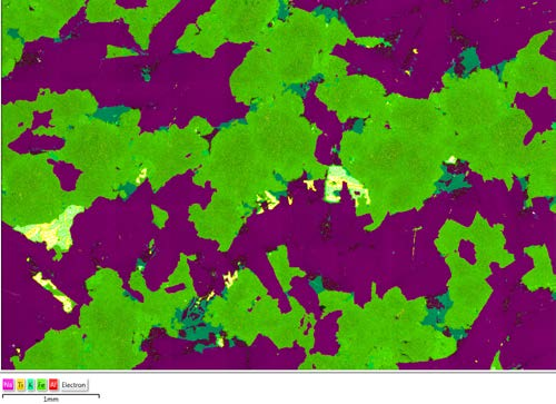 AutoPhaseMap of a section of a geological material